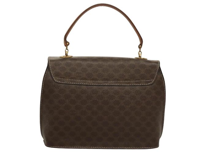 Céline Borsa a mano in tela Macadam CELINE in pelle PVC marrone oro Auth 136069 D'oro - vista 2