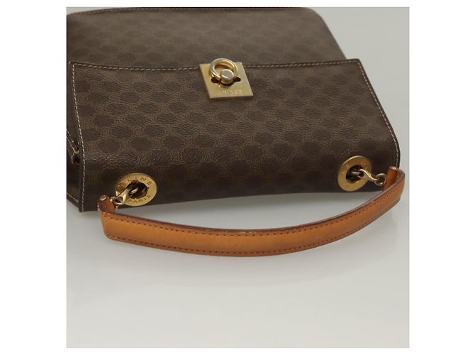 Céline Borsa a mano in tela Macadam CELINE in pelle PVC marrone oro Auth 136069 D'oro - vista 6
