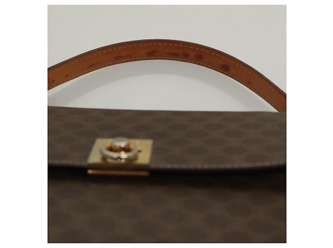 Céline Borsa a mano in tela Macadam CELINE in pelle PVC marrone oro Auth 136069 D'oro - vista 8
