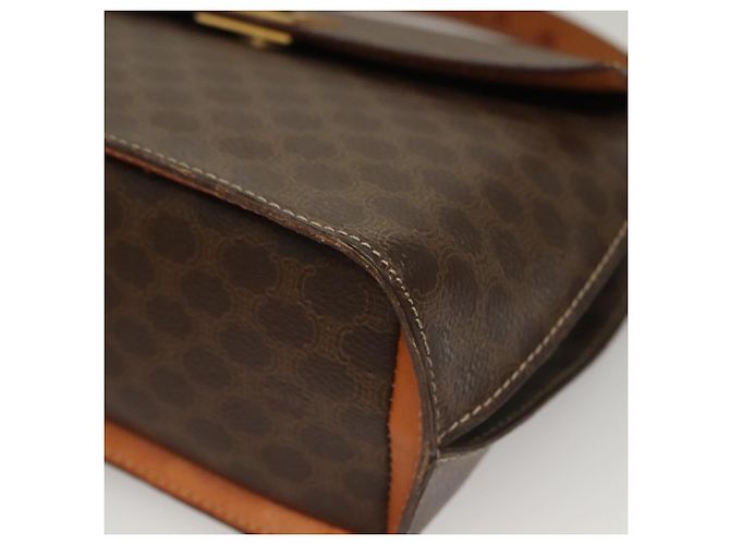 Céline Borsa a mano in tela Macadam CELINE in pelle PVC marrone oro Auth 136069 D'oro - vista 9