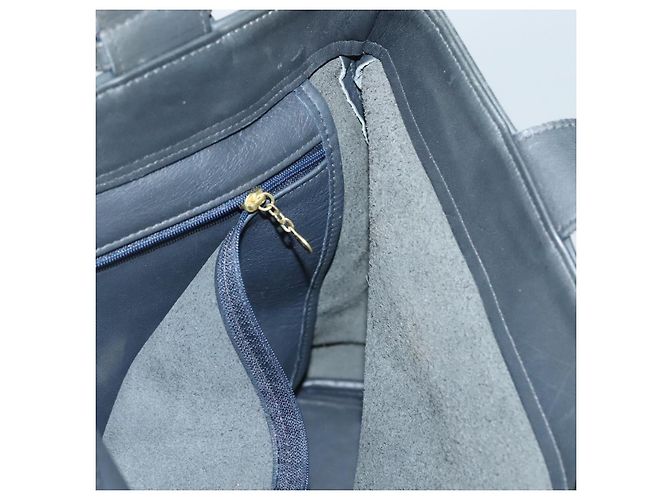 Coach Borsa Tote in Pelle Blu Navy e Oro Auth am8870 D'oro - vista 18