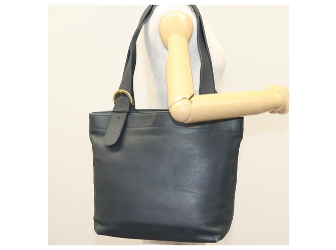 Coach Borsa Tote in Pelle Blu Navy e Oro Auth am8870 D'oro - vista 19