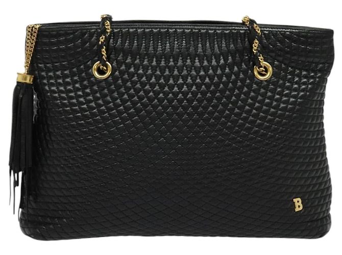 BALLY Borsa a Spalla a Catena Pelle Nera Oro Auth kk542 Nero D'oro - vista 13
