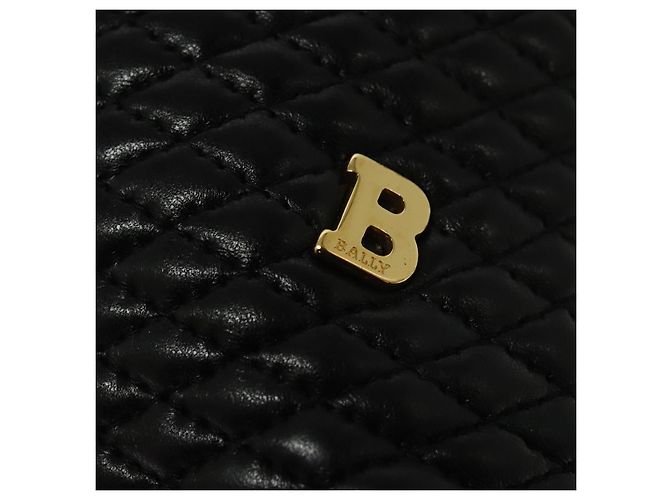 BALLY Borsa a Spalla a Catena Pelle Nera Oro Auth kk542 Nero D'oro - vista 17