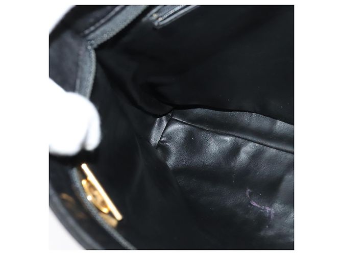 BALLY Borsa a Spalla a Catena Pelle Nera Oro Auth kk542 Nero D'oro - vista 19