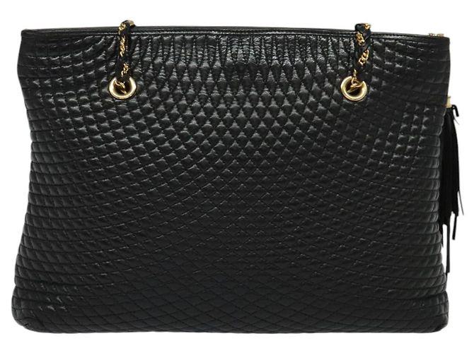 BALLY Borsa a Spalla a Catena Pelle Nera Oro Auth kk542 Nero D'oro - vista 2