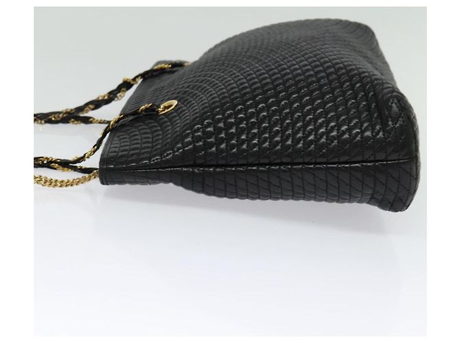 BALLY Borsa a Spalla a Catena Pelle Nera Oro Auth kk542 Nero D'oro - vista 3