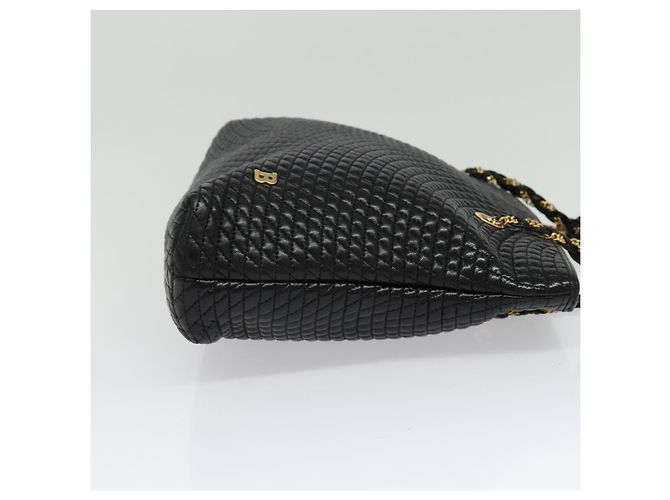 BALLY Borsa a Spalla a Catena Pelle Nera Oro Auth kk542 Nero D'oro - vista 4