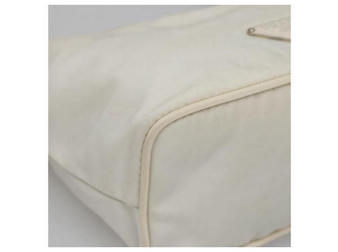 PRADA Schultertasche Nylon Weiß Silber Authentisch 136266 - Ansicht 15