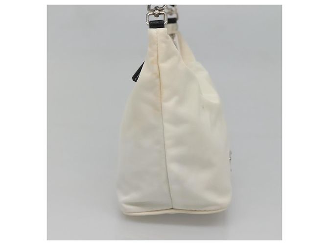 PRADA Schultertasche Nylon Weiß Silber Authentisch 136266 - Ansicht 3
