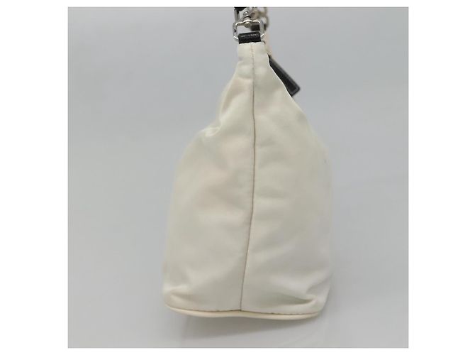 PRADA Schultertasche Nylon Weiß Silber Authentisch 136266 - Ansicht 4