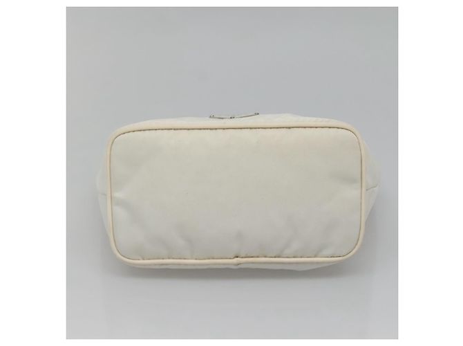PRADA Schultertasche Nylon Weiß Silber Authentisch 136266 - Ansicht 5