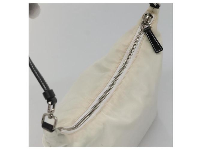 PRADA Schultertasche Nylon Weiß Silber Authentisch 136266 - Ansicht 6