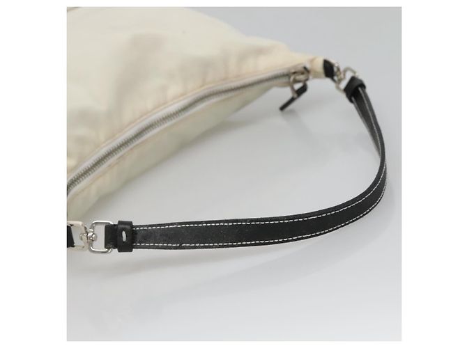 PRADA Schultertasche Nylon Weiß Silber Authentisch 136266 - Ansicht 7