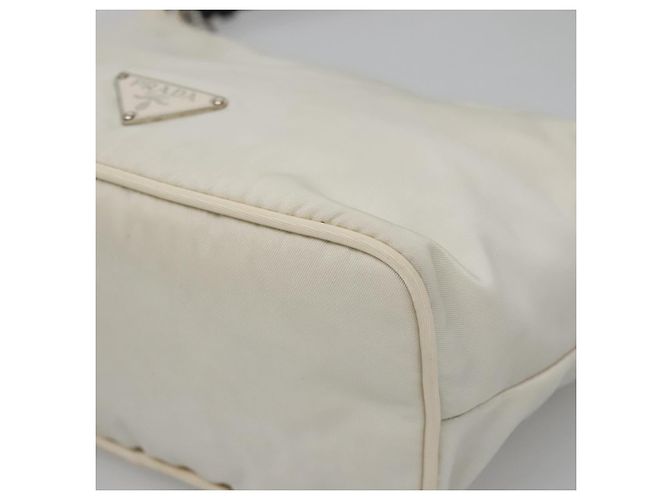 PRADA Schultertasche Nylon Weiß Silber Authentisch 136266 - Ansicht 8