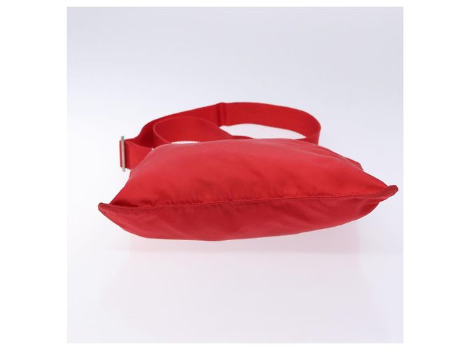 PRADA Schultertasche Nylon Rot Silber Authentisch bs28053 - Ansicht 5