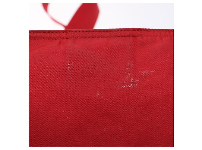 PRADA Schultertasche Nylon Rot Silber Authentisch bs28053 - Ansicht 9