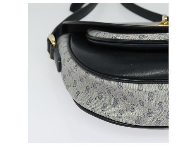 Gucci Borsa a Spalla Micro GG Supreme PVC Navy Gold Auth 135606 D'oro Blu navy - vista 14