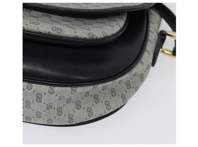 Gucci Borsa a Spalla Micro GG Supreme PVC Navy Gold Auth 135606 D'oro Blu navy - vista 15
