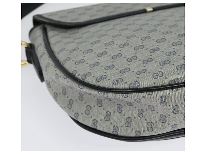Gucci Borsa a Spalla Micro GG Supreme PVC Navy Gold Auth 135606 D'oro Blu navy - vista 16