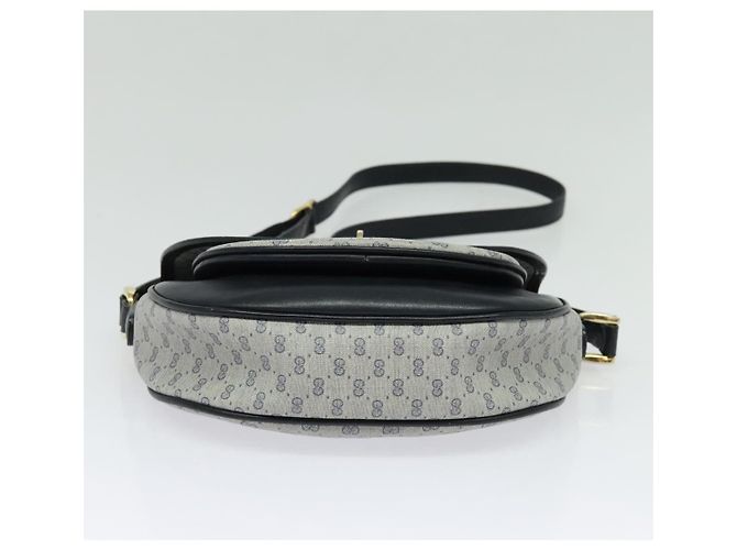 Gucci Borsa a Spalla Micro GG Supreme PVC Navy Gold Auth 135606 D'oro Blu navy - vista 5