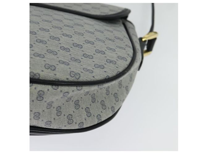 Gucci Borsa a Spalla Micro GG Supreme PVC Navy Gold Auth 135606 D'oro Blu navy - vista 9