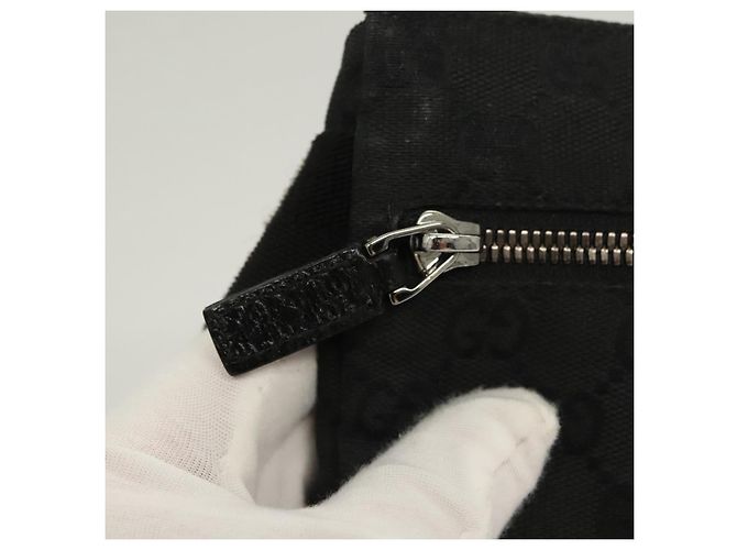Borsa a vita GG Canvas Gucci Nera Argento 28566 Auth yk19002 Nero - vista 10