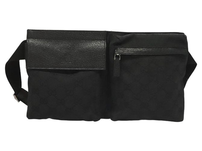 Borsa a vita GG Canvas Gucci Nera Argento 28566 Auth yk19002 Nero - vista 13