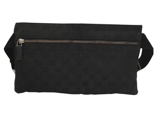 Borsa a vita GG Canvas Gucci Nera Argento 28566 Auth yk19002 Nero - vista 2