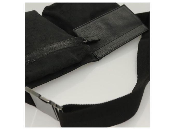Borsa a vita GG Canvas Gucci Nera Argento 28566 Auth yk19002 Nero - vista 6