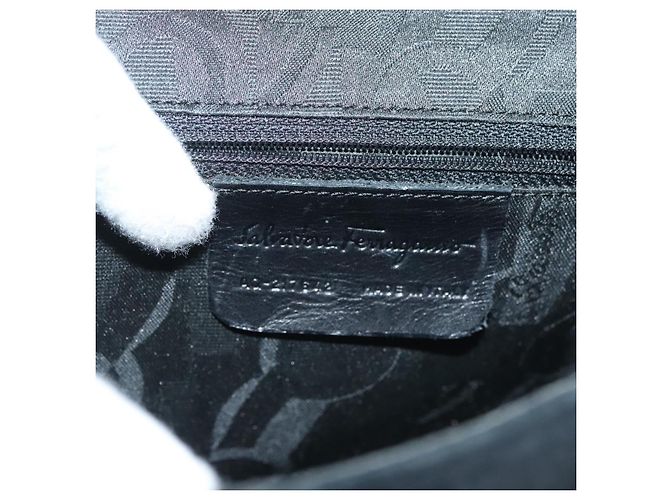 Borsa a mano Salvatore Ferragamo in suede nero argento Auth sw1146 - vista 11