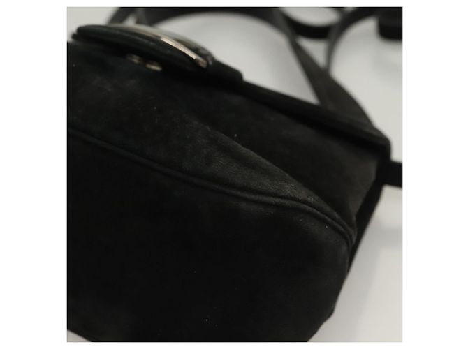 Borsa a mano Salvatore Ferragamo in suede nero argento Auth sw1146 - vista 16