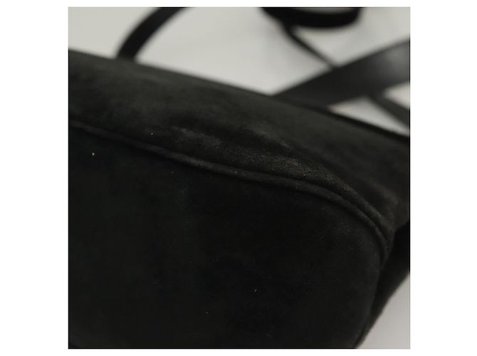 Borsa a mano Salvatore Ferragamo in suede nero argento Auth sw1146 - vista 18