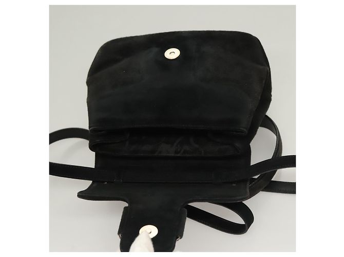 Borsa a mano Salvatore Ferragamo in suede nero argento Auth sw1146 - vista 20