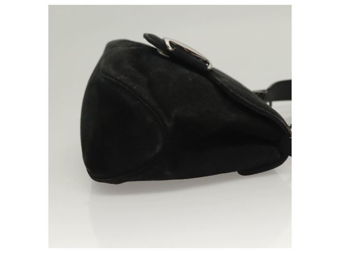 Borsa a mano Salvatore Ferragamo in suede nero argento Auth sw1146 - vista 3