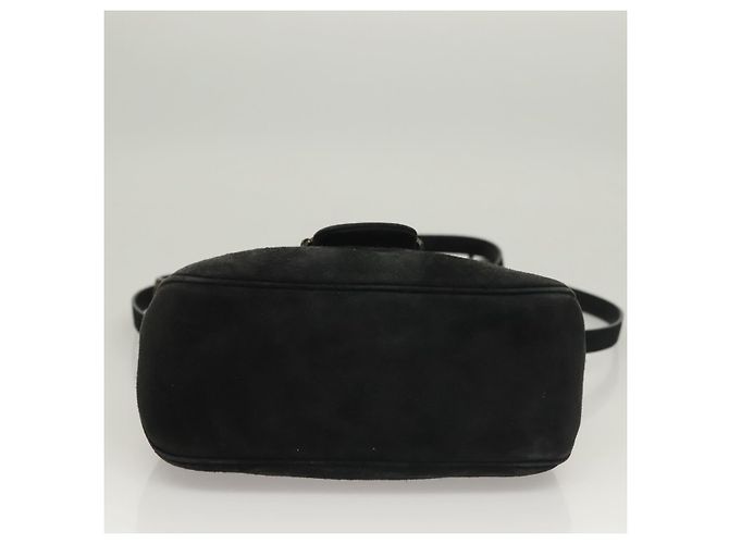 Borsa a mano Salvatore Ferragamo in suede nero argento Auth sw1146 - vista 5