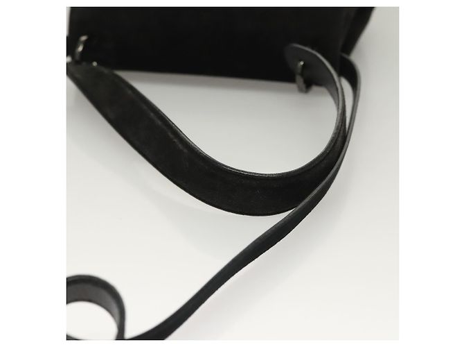 Borsa a mano Salvatore Ferragamo in suede nero argento Auth sw1146 - vista 7