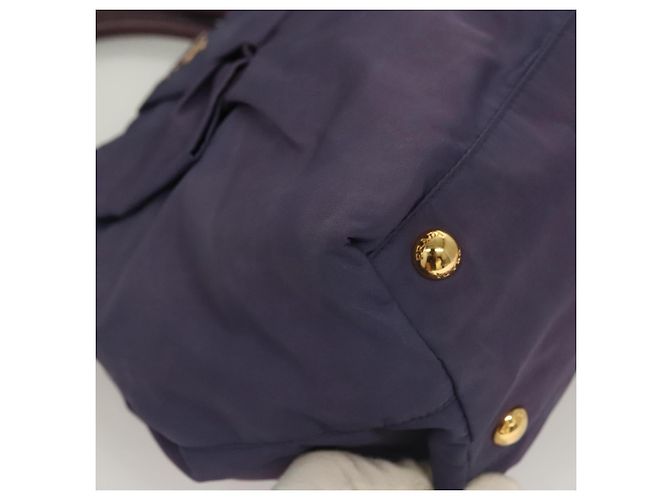 PRADA Borsa a Mano Nylon 2 vie Viola Oro Auth 133087 D'oro Porpora - vista 10