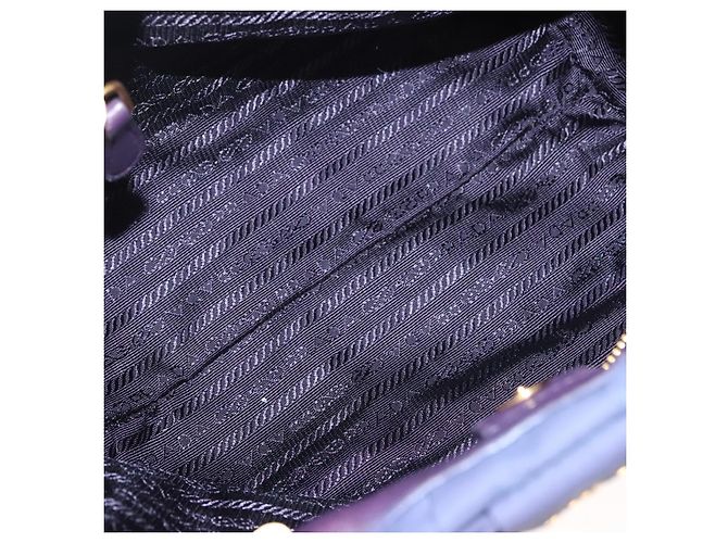 PRADA Borsa a Mano Nylon 2 vie Viola Oro Auth 133087 D'oro Porpora - vista 11