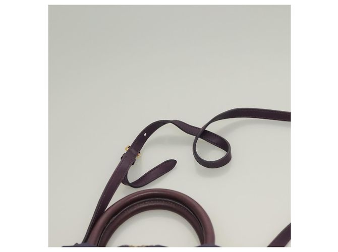 PRADA Borsa a Mano Nylon 2 vie Viola Oro Auth 133087 D'oro Porpora - vista 14