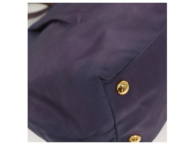 PRADA Borsa a Mano Nylon 2 vie Viola Oro Auth 133087 D'oro Porpora - vista 16