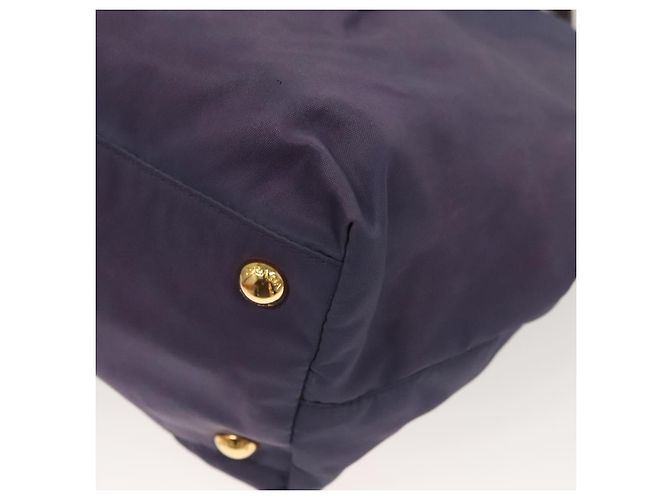 PRADA Borsa a Mano Nylon 2 vie Viola Oro Auth 133087 D'oro Porpora - vista 17