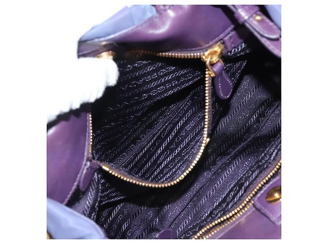 PRADA Borsa a Mano Nylon 2 vie Viola Oro Auth 133087 D'oro Porpora - vista 22
