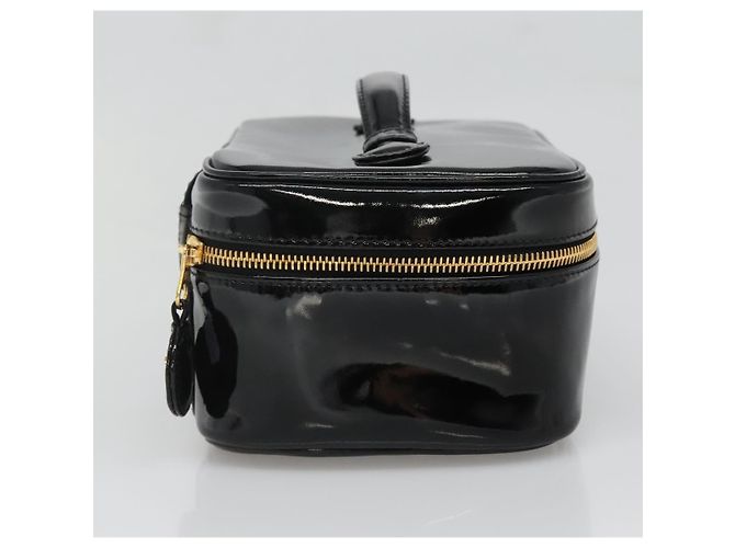 CHANEL Pochette Vanity Pelle verniciata Nera Oro CC Auth 136084 Nero D'oro - vista 3