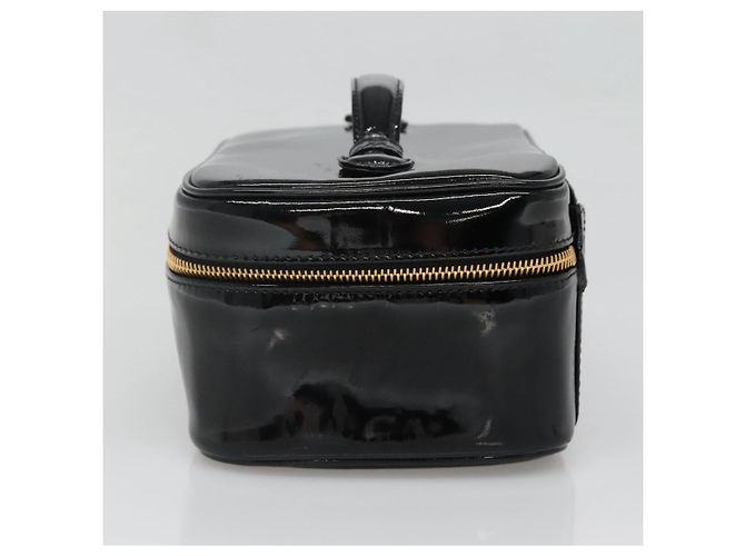 CHANEL Pochette Vanity Pelle verniciata Nera Oro CC Auth 136084 Nero D'oro - vista 4