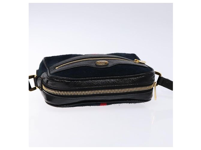 Borsa a Spalla Gucci Sherry Line in Camoscio Blu Navy Oro 517350 Auth sw1285 D'oro - vista 6