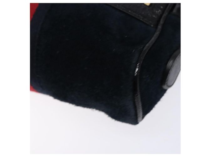 Borsa a Spalla Gucci Sherry Line in Camoscio Blu Navy Oro 517350 Auth sw1285 D'oro - vista 9