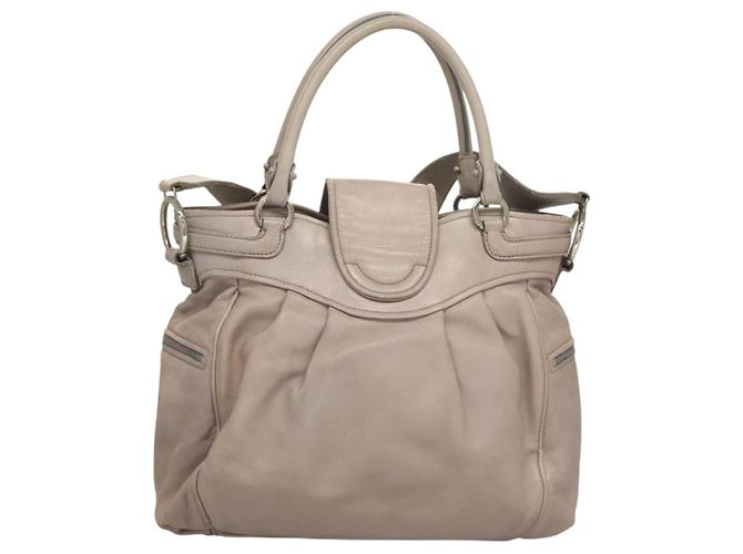 Borsa a mano in pelle Gancini Salvatore Ferragamo 2 in 1 Viola Argento Auth 134695 Porpora - vista 2