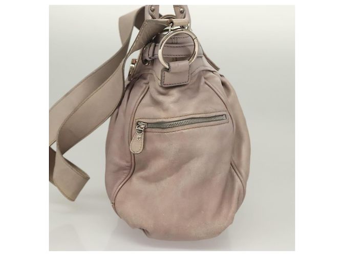 Borsa a mano in pelle Gancini Salvatore Ferragamo 2 in 1 Viola Argento Auth 134695 Porpora - vista 3