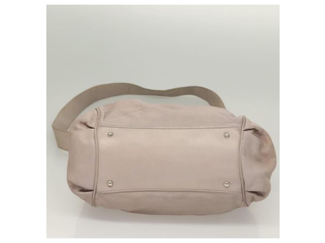Borsa a mano in pelle Gancini Salvatore Ferragamo 2 in 1 Viola Argento Auth 134695 Porpora - vista 5